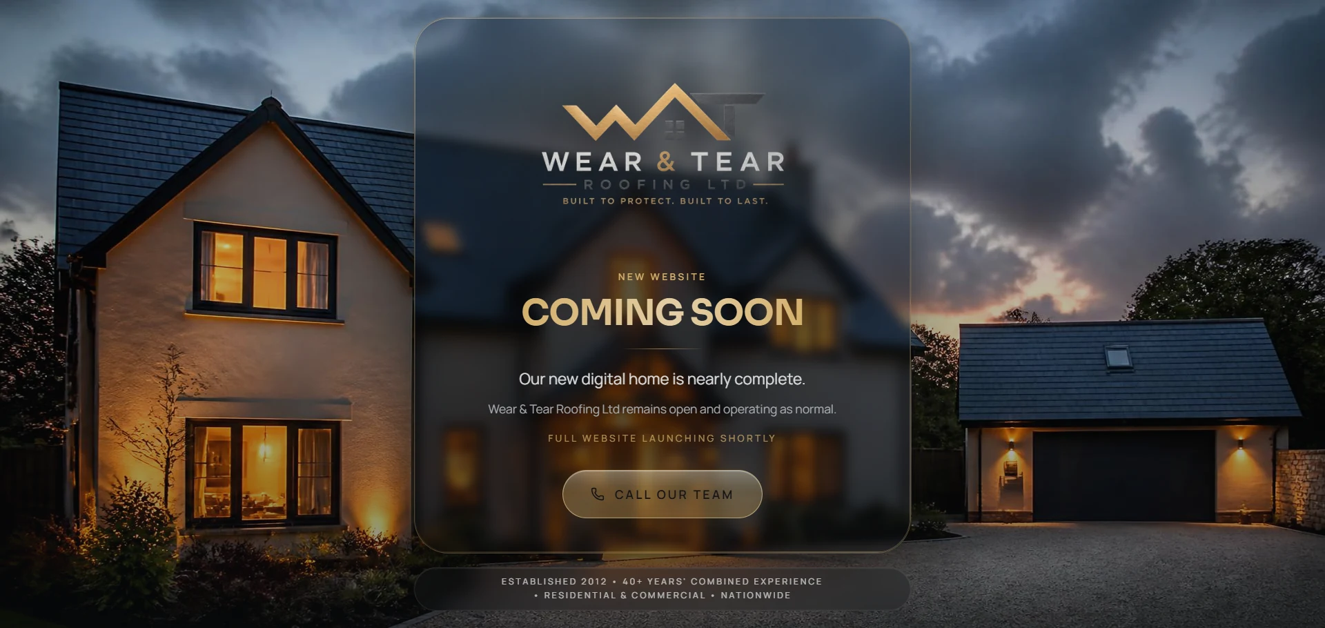 Wear & Tear Roofing premium website built by MILA.